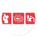 red alcohol picture icon round sticker