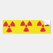 RED ALERT RADIATION WARNING! BUMPER STICKER