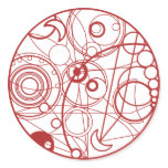 Red Alien Design Sticker