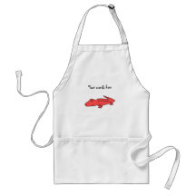 Red alligator aprons