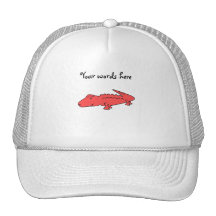 Red alligator mesh hat