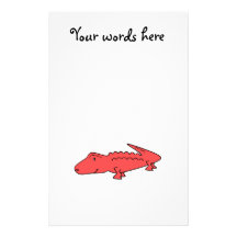 Red alligator personalized stationery