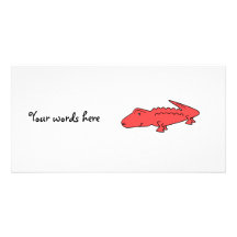 Red alligator photo greeting card
