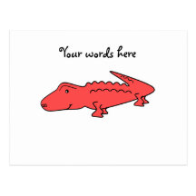 Red alligator postcard