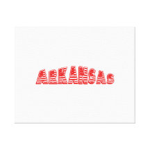 Red American Flag Arkansas Gallery Wrap Canvas