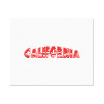 Red American Flag California Stretched Canvas Prints