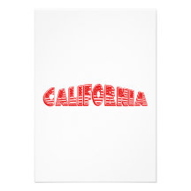 Red American Flag California Personalized Announcements