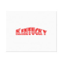 Red American Flag Kentucky Gallery Wrapped Canvas