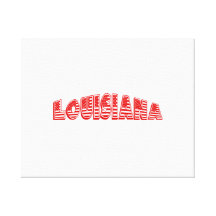 Red American Flag Louisiana Gallery Wrap Canvas