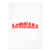 Red American Flag Louisiana Personalized Invitations