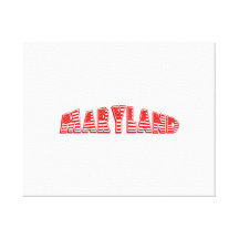 Red American Flag Maryland Canvas Prints