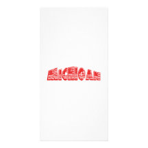 Red American Flag Michigan Customized Photo Card