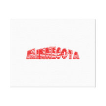 Red American Flag Minnesota Gallery Wrapped Canvas