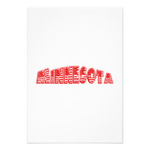 Red American Flag Minnesota Personalized Invitation