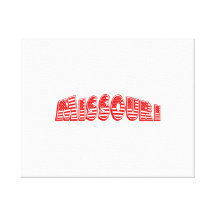 Red American Flag Missouri Canvas Print