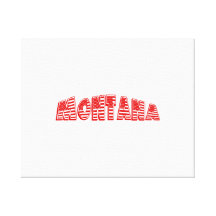 Red American Flag Montana Canvas Prints