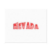 Red American Flag Nevada Gallery Wrap Canvas