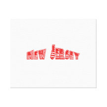 Red American Flag New Jersey Stretched Canvas Prints
