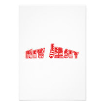 Red American Flag New Jersey Custom Invites
