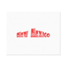 Red American Flag New Mexico Canvas Print