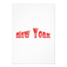 Red American Flag New York Custom Invitations