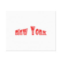 Red American Flag New York Gallery Wrap Canvas