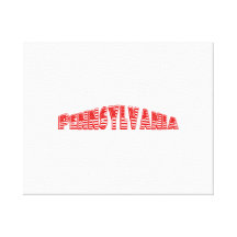 Red American Flag Pennsylvania Stretched Canvas Prints