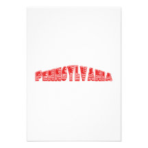 Red American Flag Pennsylvania Personalized Announcement