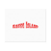 Red American Flag Rhode Island Gallery Wrapped Canvas