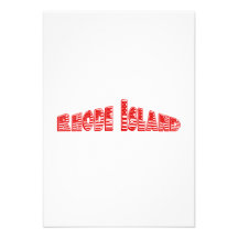 Red American Flag Rhode Island Custom Invitations