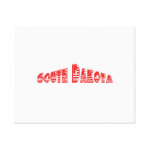 Red American Flag South Dakota Gallery Wrap Canvas