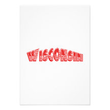 Red American Flag Wisconsin Personalized Announcement