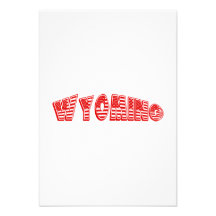 Red American Flag Wyoming Invites