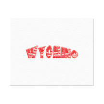 Red American Flag Wyoming Stretched Canvas Prints