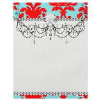red and aqua lovely formal damask full color flyer