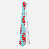 red and aqua lovely formal damask neck wear