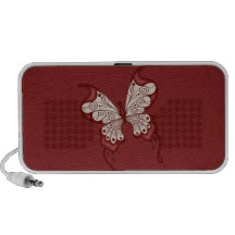 Red and Beige Butterfly Travel Speaker