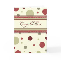 Red and Beige Dots Employee Anniversary Card