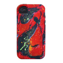 Red and Black Abstract Art iPhone 4 Cover