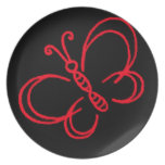 Red and Black Butterfly plates