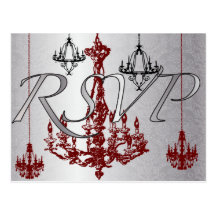 Red and Black Chandelier - RSVP Card Postcards