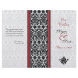 Red and Black Damask Wedding Program