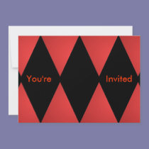 Red and Black Diamond Pattern invitations