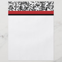 Red and Black Floral Damask Pattern Flyers