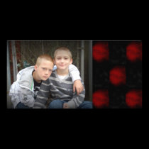 Red and Black Goth chequered photocard photo cards