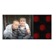 Red and Black Goth chequered photocard Photo Card Template