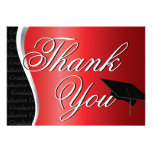 Red and Black Graduation Thank You Personalized Invitation