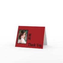 Red and Black Grunge Frame Thank You card