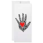 Red and black hearts hand outline custom rack card