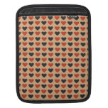 Red and Black Hearts Pattern Rickshaw Sleeve iPad Sleeve